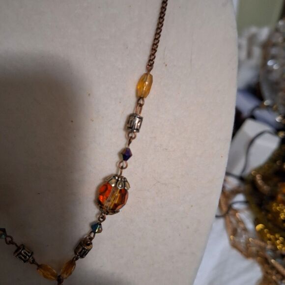 A Vintage Art Glass Women's Necklace Delicate Fairy Core Ethereal Romantic - Picture 7 of 13